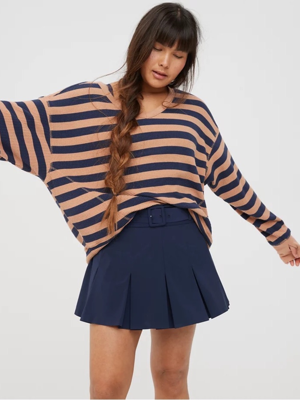 aerie Waffle Oversized T-Shirt Beach Dune Women’s Small Comfy Casual